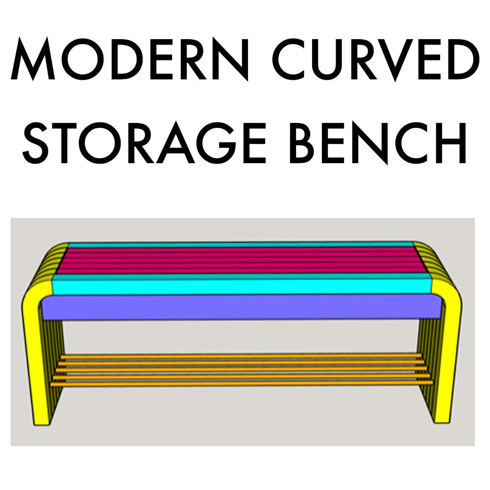 3x3 Custom - modern-curved-storage-bench