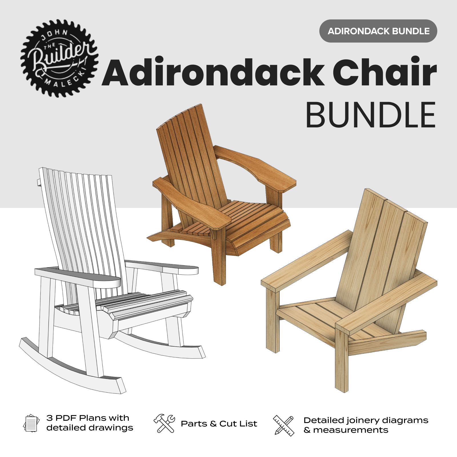 John Malecki - Adirondack Chair Plan BUNDLE