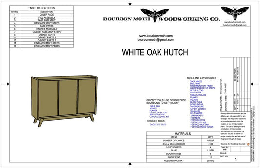 Bourbon Moth Woodworking - mid-centure-dining-hutch-plans