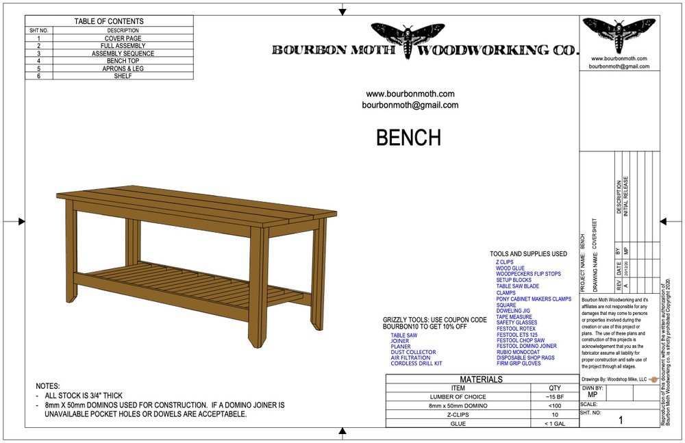 Bourbon Moth Woodworking - wooden-bench-plans