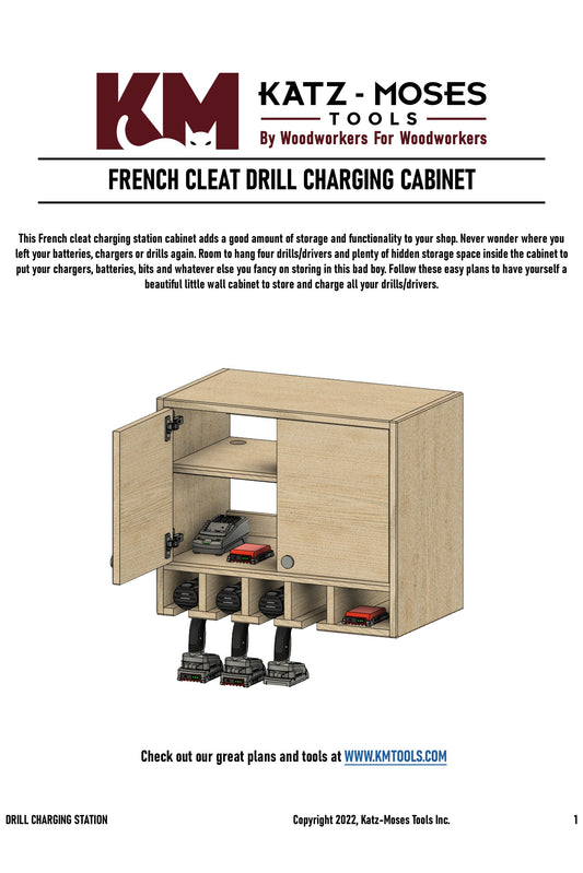 KM Tools - FRENCH CLEAT DRILL CHARGING STATION BUILD PLANS