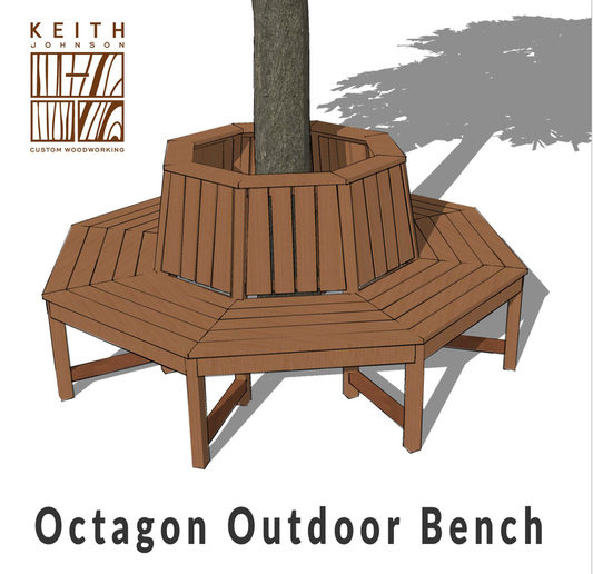 Keith Johnson Custom Woodworking - octagon-outdoor-bench