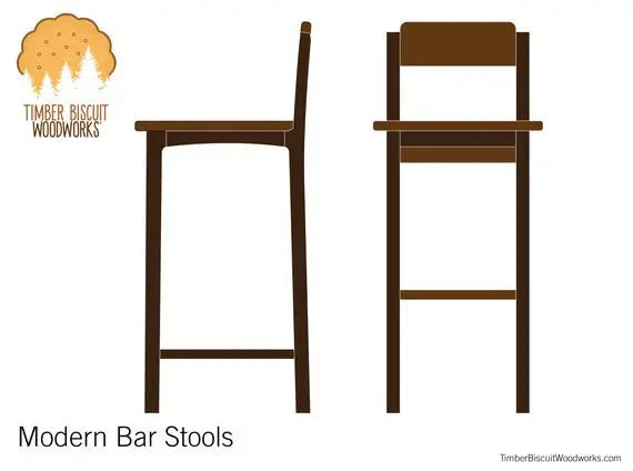 Timber Biscuit Woodworks - modern-bar-stools-plans