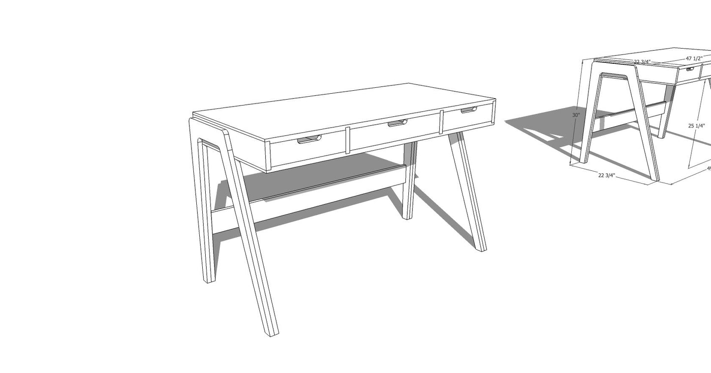 Spencley Design Co - MODERN COMPUTER DESK - PLANS