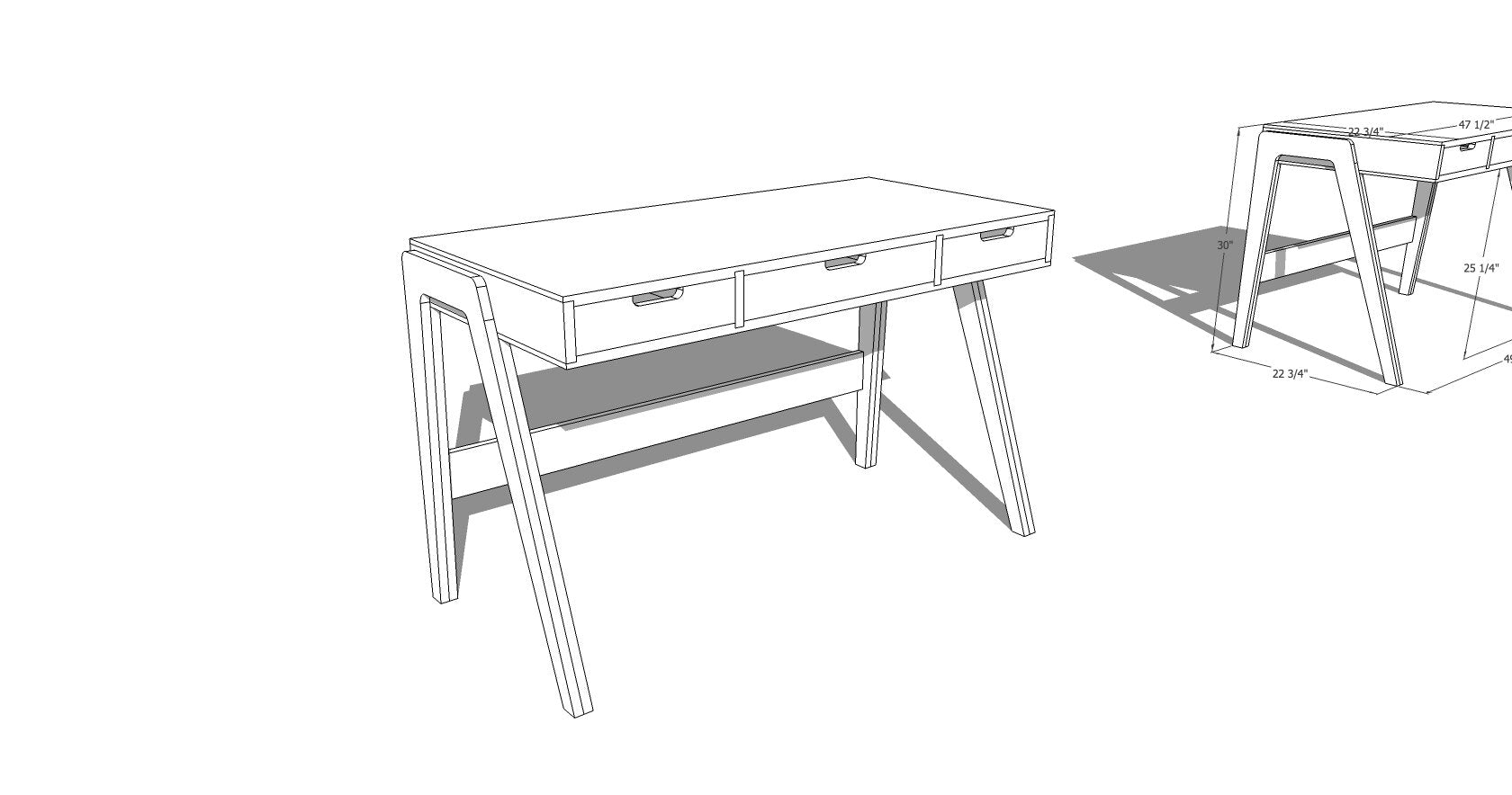Spencley Design Co - MODERN COMPUTER DESK - PLANS