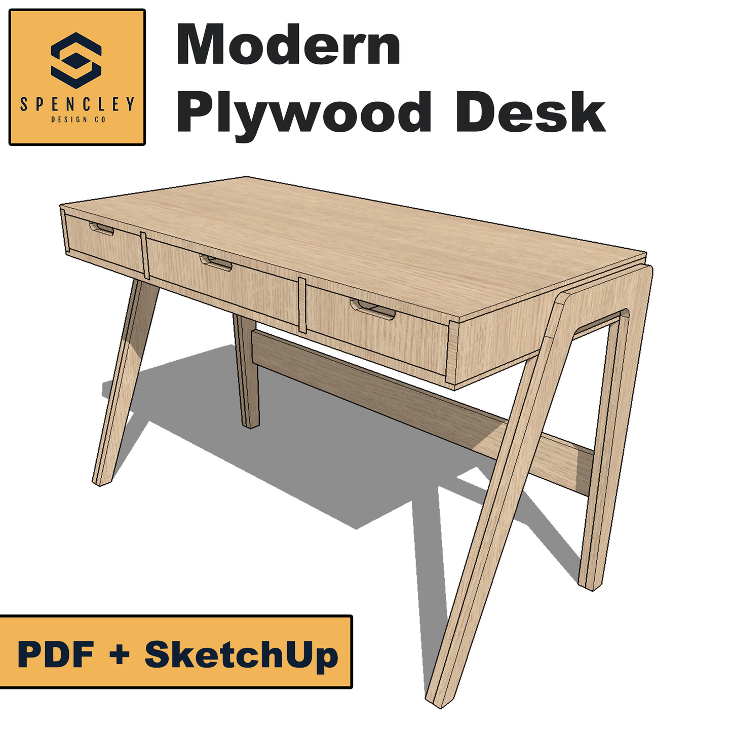 Spencley Design Co - MODERN COMPUTER DESK - PLANS