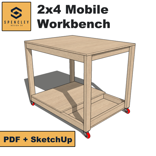 Spencley Design Co - 2X4 MOBILE WORKBENCH - PLANS
