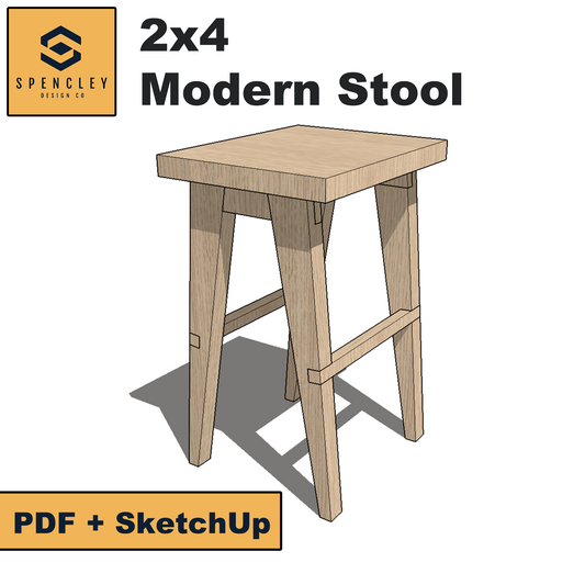 Spencley Design Co - 2X4 MODERN STOOL - FULL PLANS
