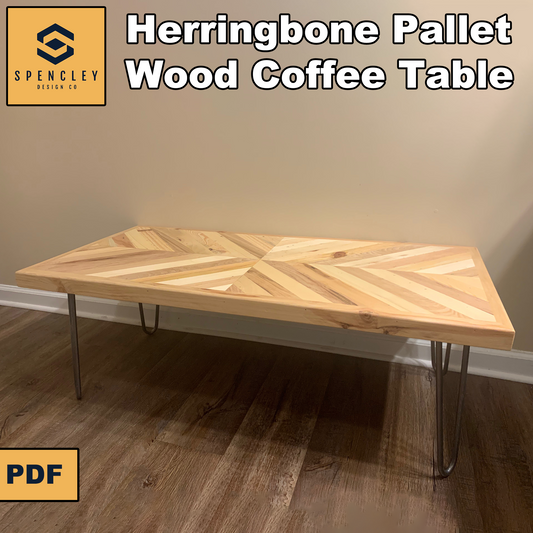Spencley Design Co - HERRINGBONE PALLET WOOD COFFEE TABLE - PLANS