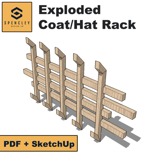 Spencley Design Co - EXPLODED COAT/HAT RACK - PLANS