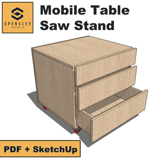Spencley Design Co - MOBILE TABLE SAW STAND - PLANS