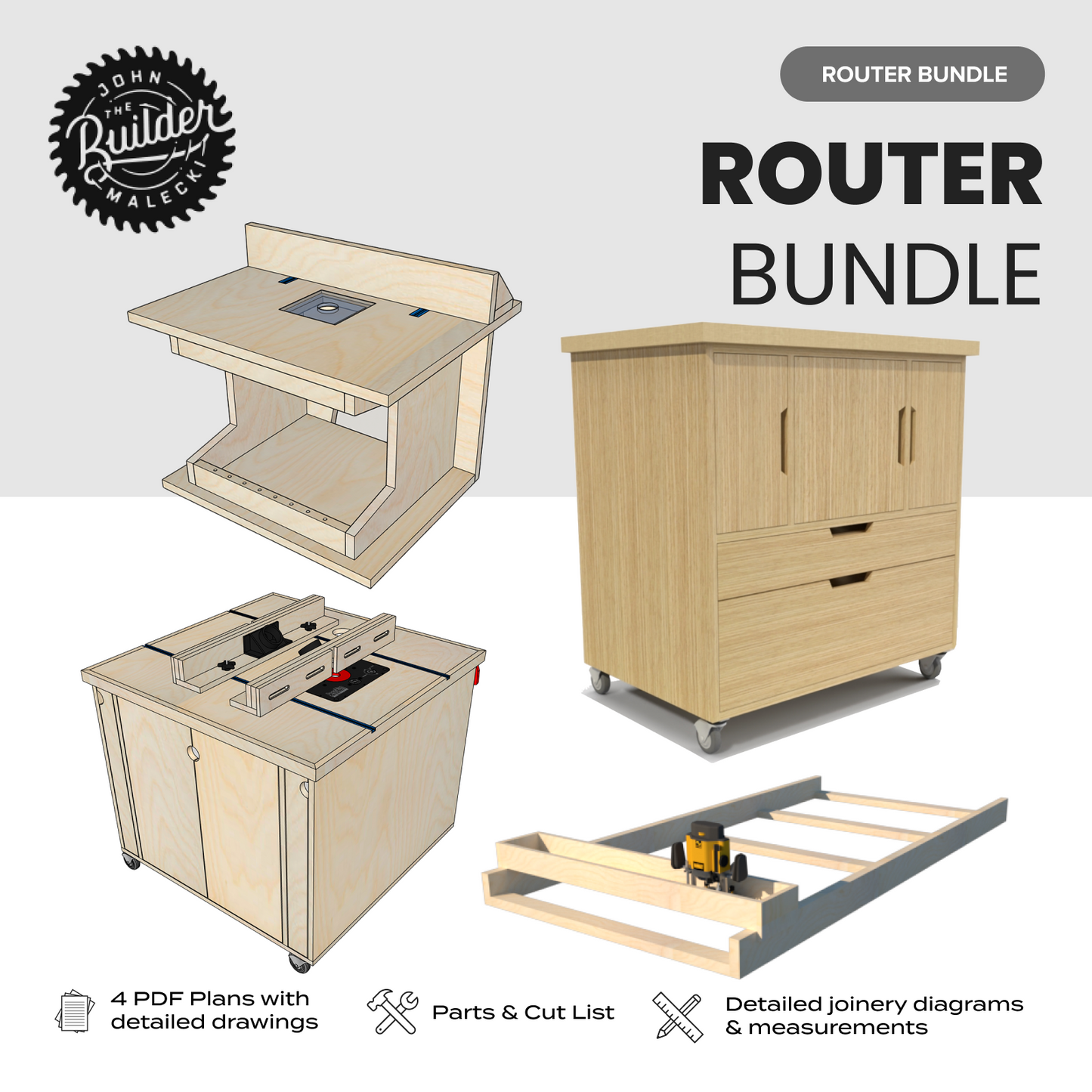 John Malecki - Woodworking Router Plan Bundle