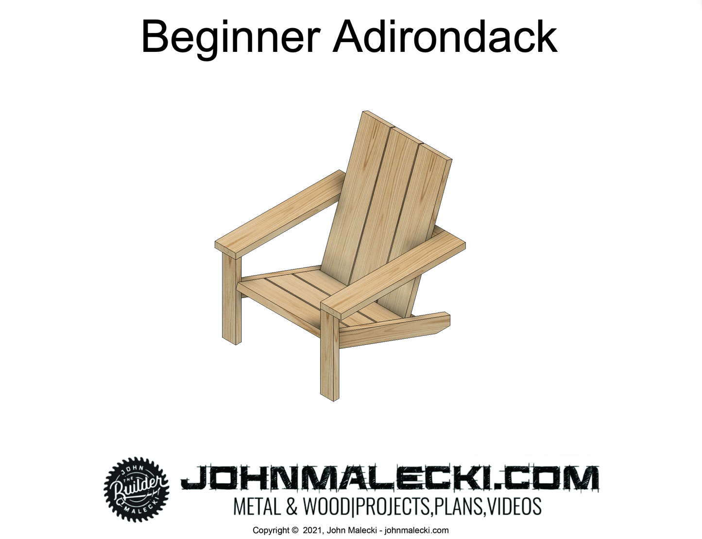 John Malecki - Beginner Adirondack Chair Plan