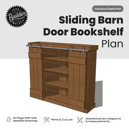 John Malecki - Sliding “Barn Door” Bookshelf Plan