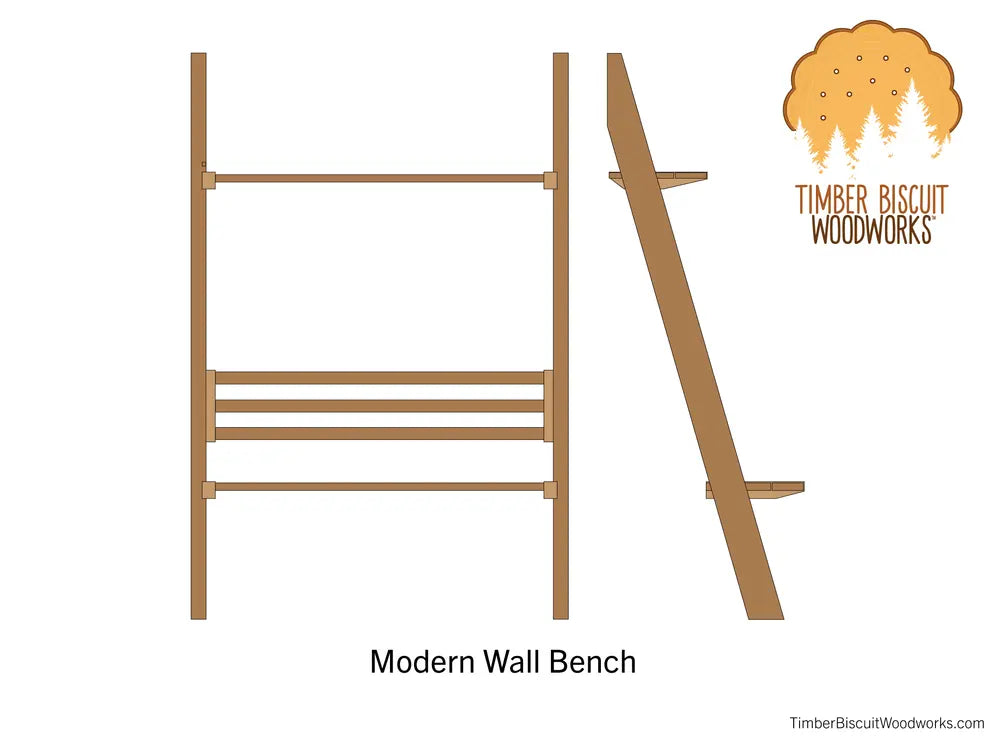 Timber Biscuit Woodworks - modern-wall-bench-plans